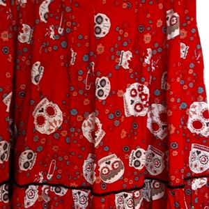 Handmade sugar skull maxi skirt